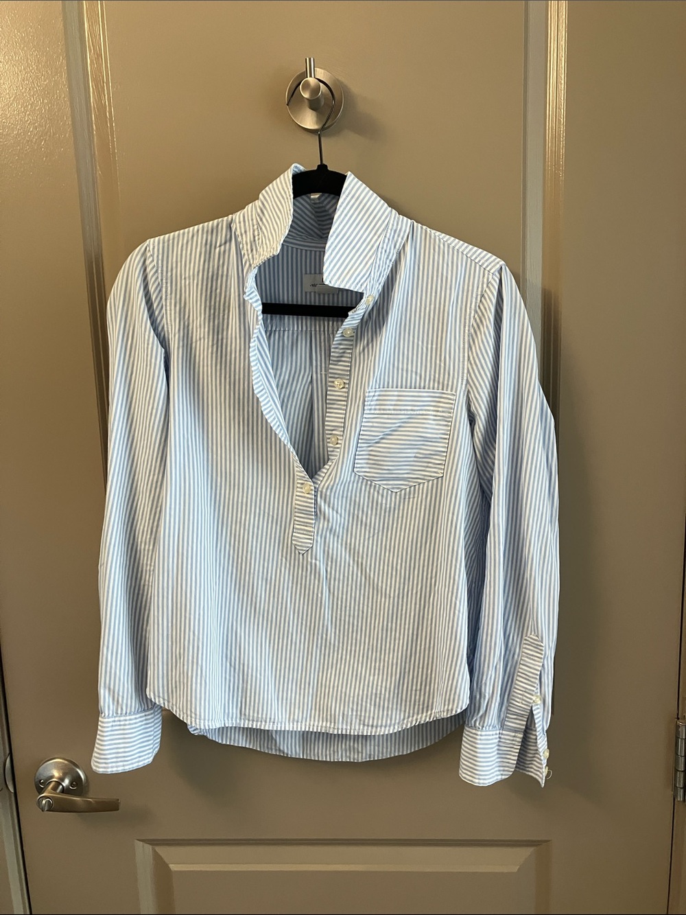 Vineyard Vines Blue and White Striped Popover Button-Down